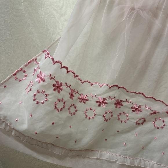 Vintage Sheer Pink Mid-Century Apron ‎ 1950s Apparel Housewife Costume Grandma - Picture 5 of 7